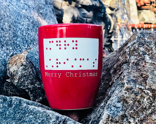 Braille Merry Christmas Coffee Mug